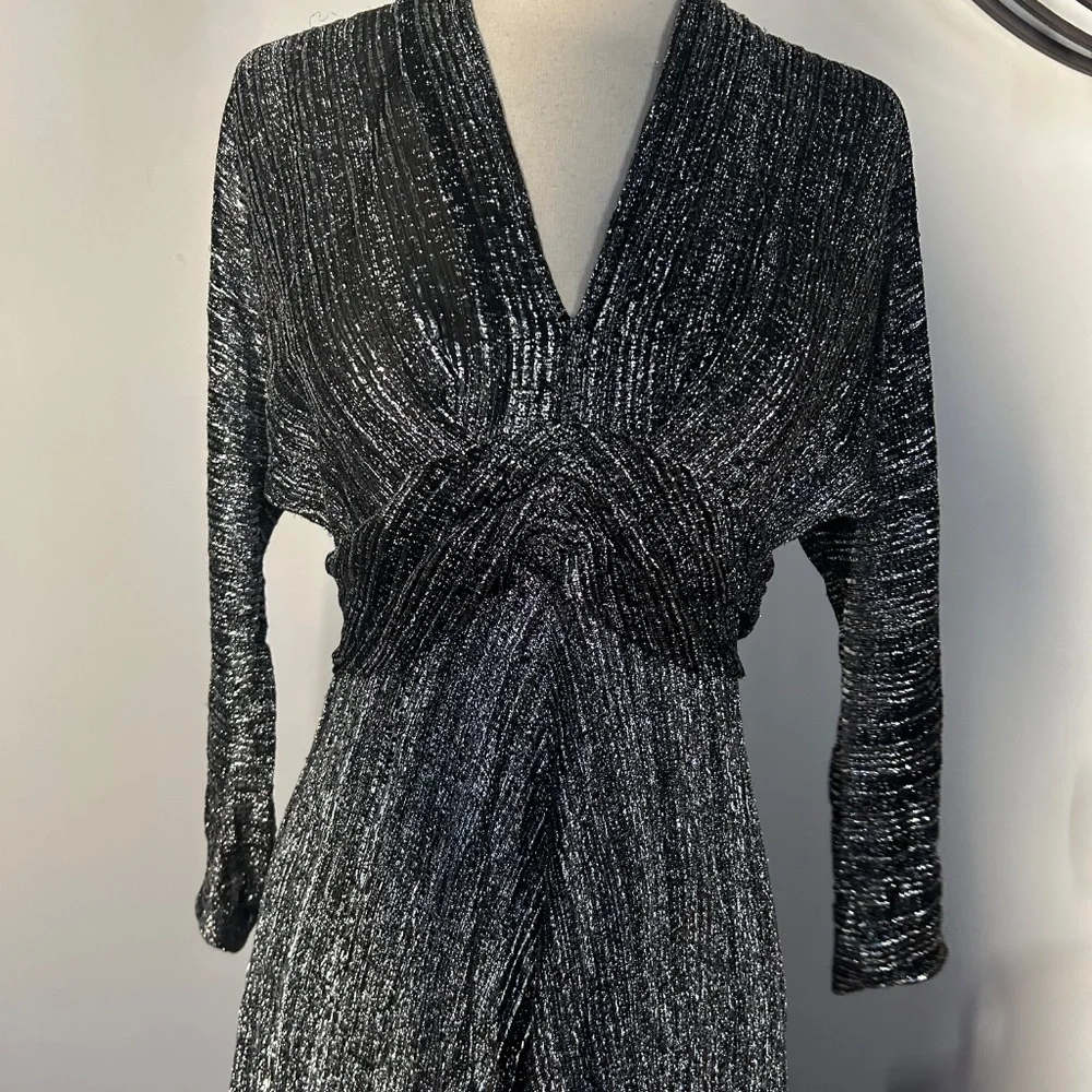 Vintage 70s Incredible Silver Metallic Maxi Dress - Picture 6 of 6